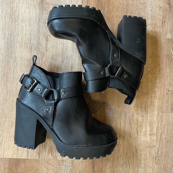 Torrid Black Faux Leather Lug Bootie - Picture 5 of 10